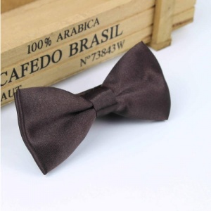 Boys Chocolate Brown Satin Dickie Bow with Adjustable Strap